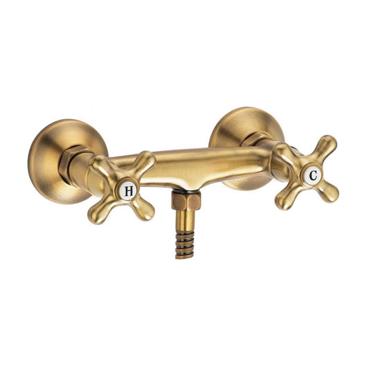 Grifo ducha latón envejecido Monobloc época