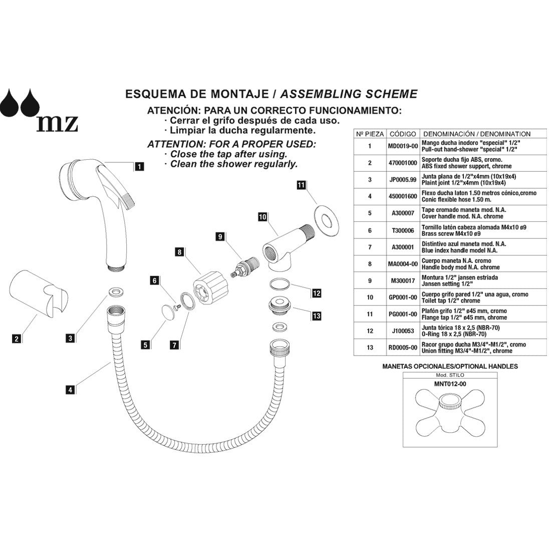 Grifo inodoro abs