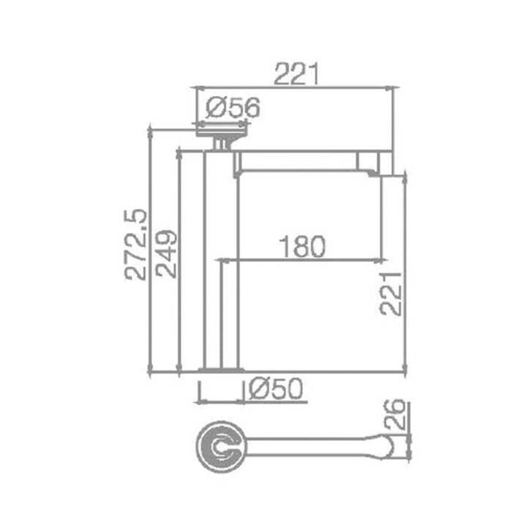 Torneira para lavatório de bico alto Olimpo