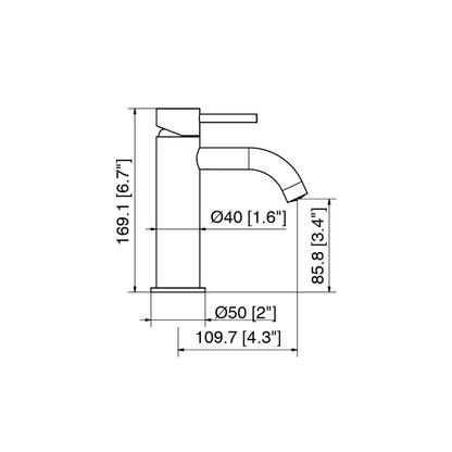 Grifo lavabo liso 17cm Mini 40 - Thebath