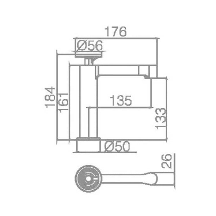 Torneira para lavatório preta mate Olimpo
