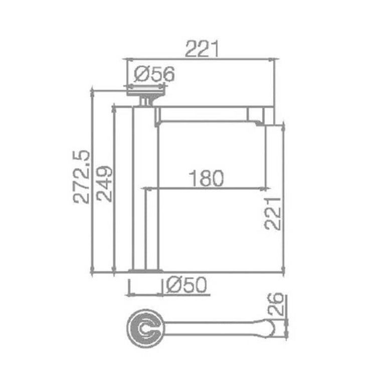 Torneira de bico alto preto Olimpo