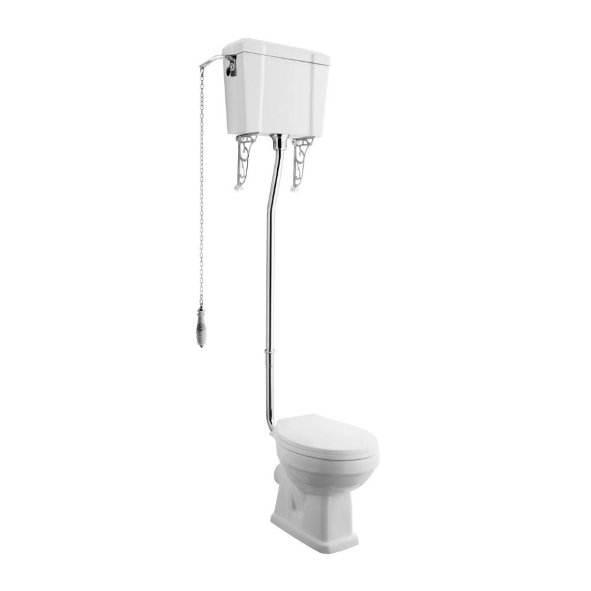 Inodoro clásico tanque alto York + Lavabo con pedestal York - Thebath