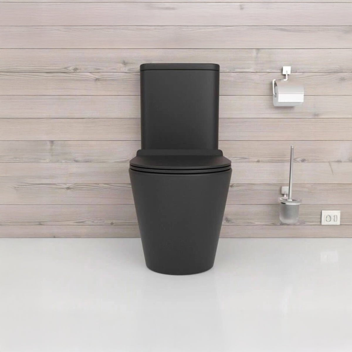 Inodoro pequeño Rimless Cyclone Black Mate - Thebath