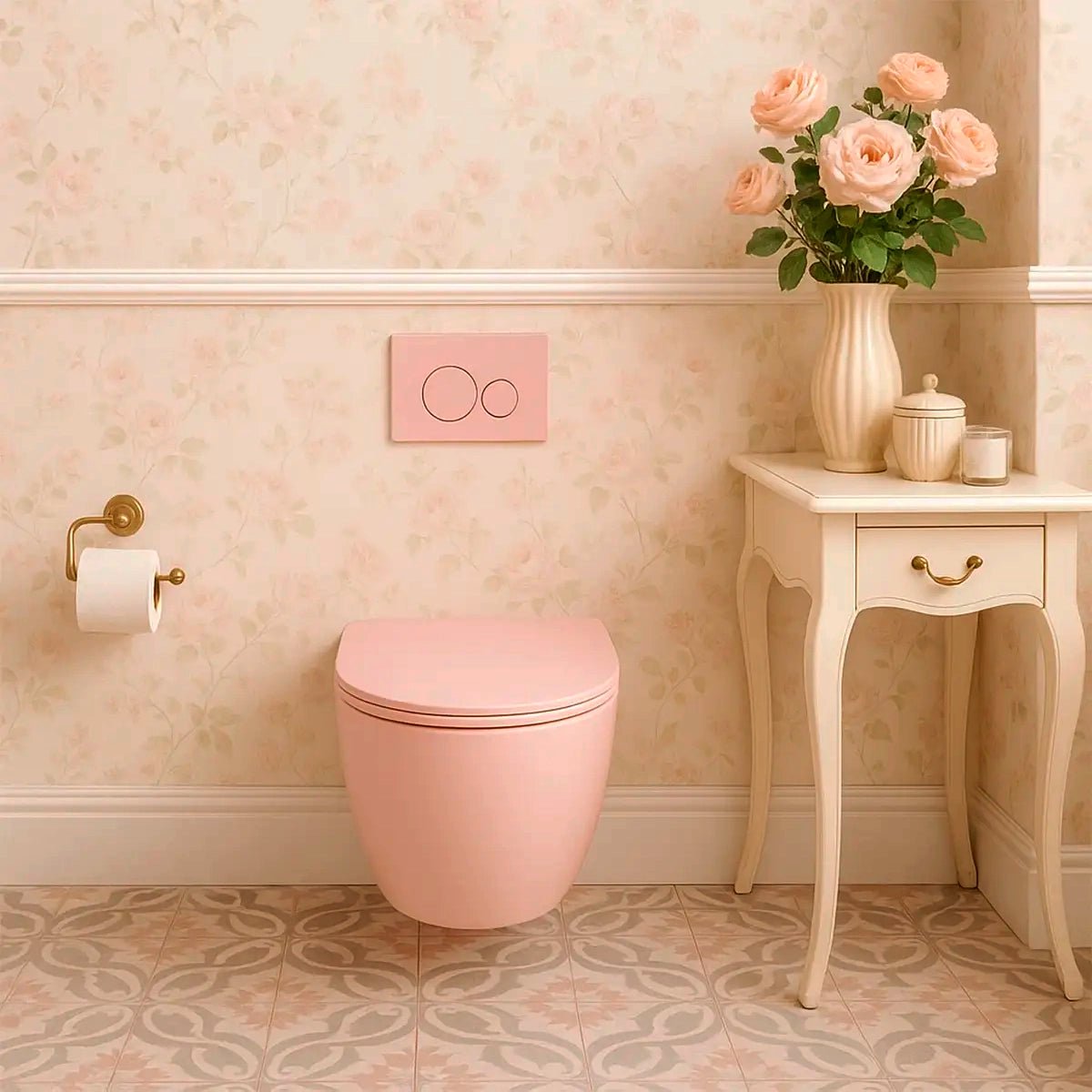 Inodoro rosa suspendido Jana - Thebath