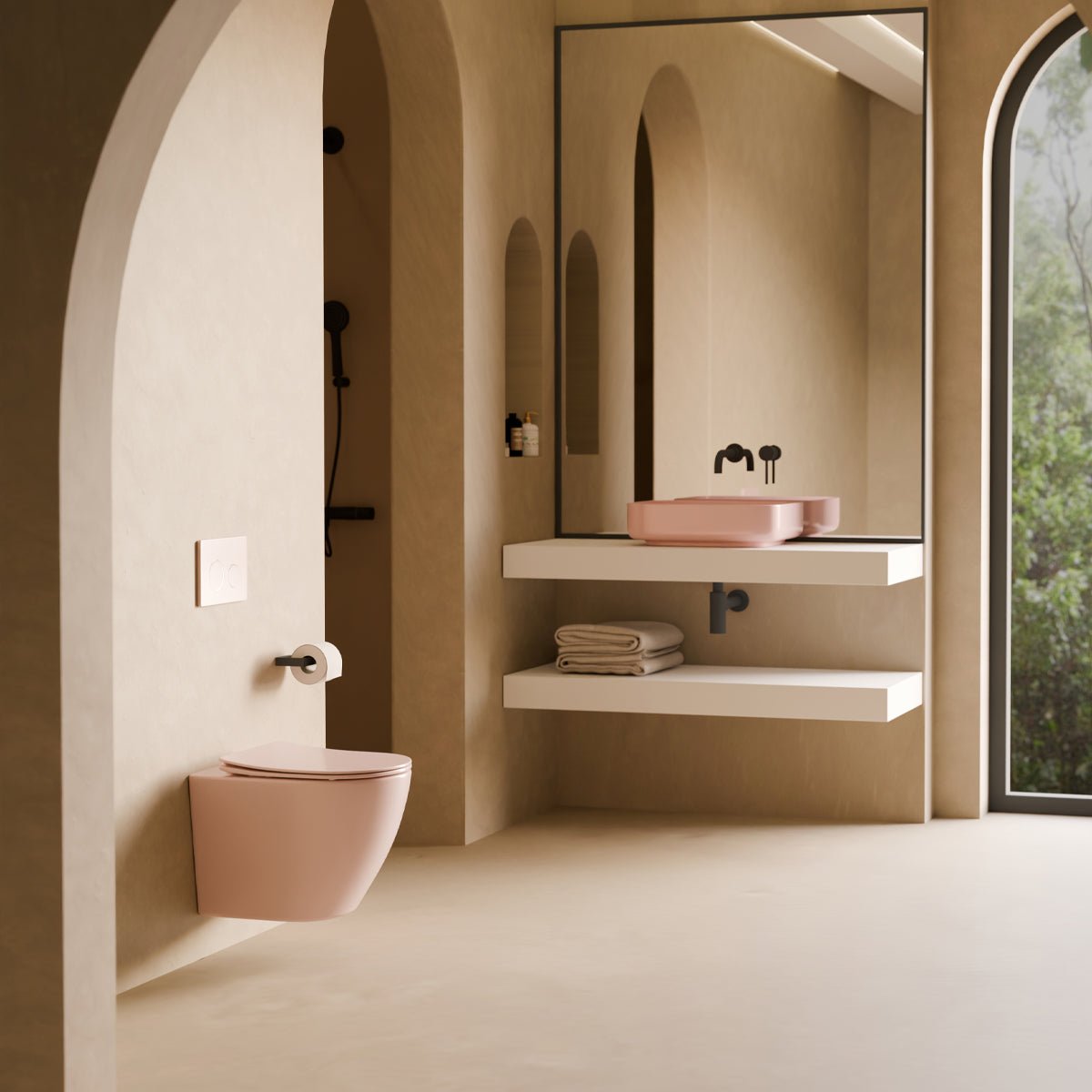 Inodoro rosa suspendido Nora - The Bath