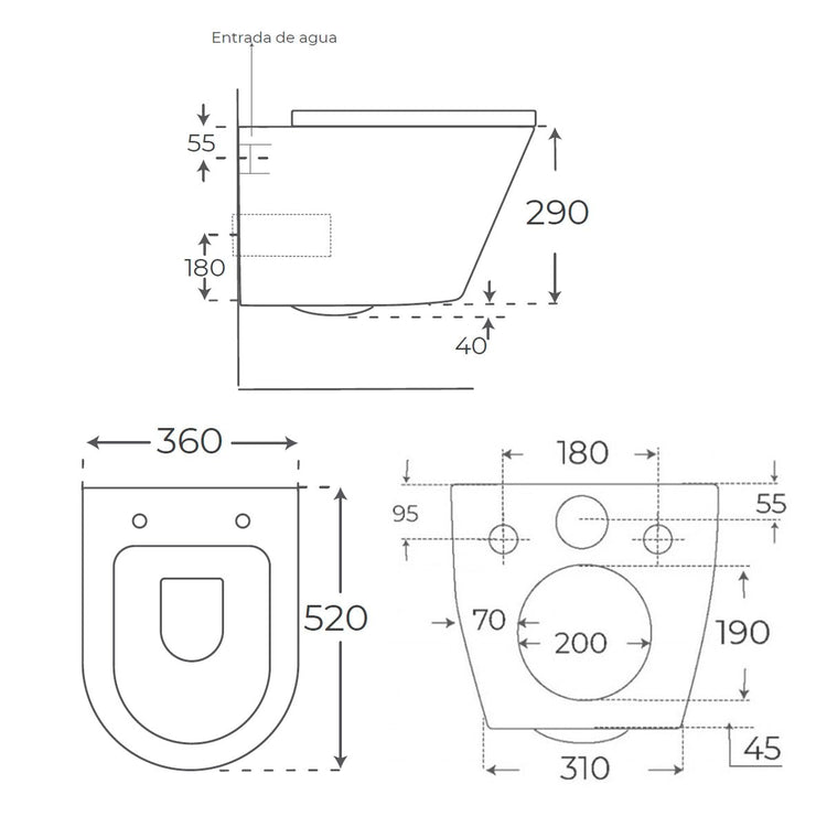 Sanita suspensa em branco mate Venezia
