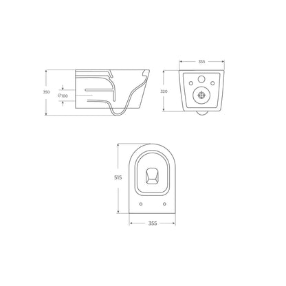 Inodoro suspendido Rimless Bolonia - Thebath