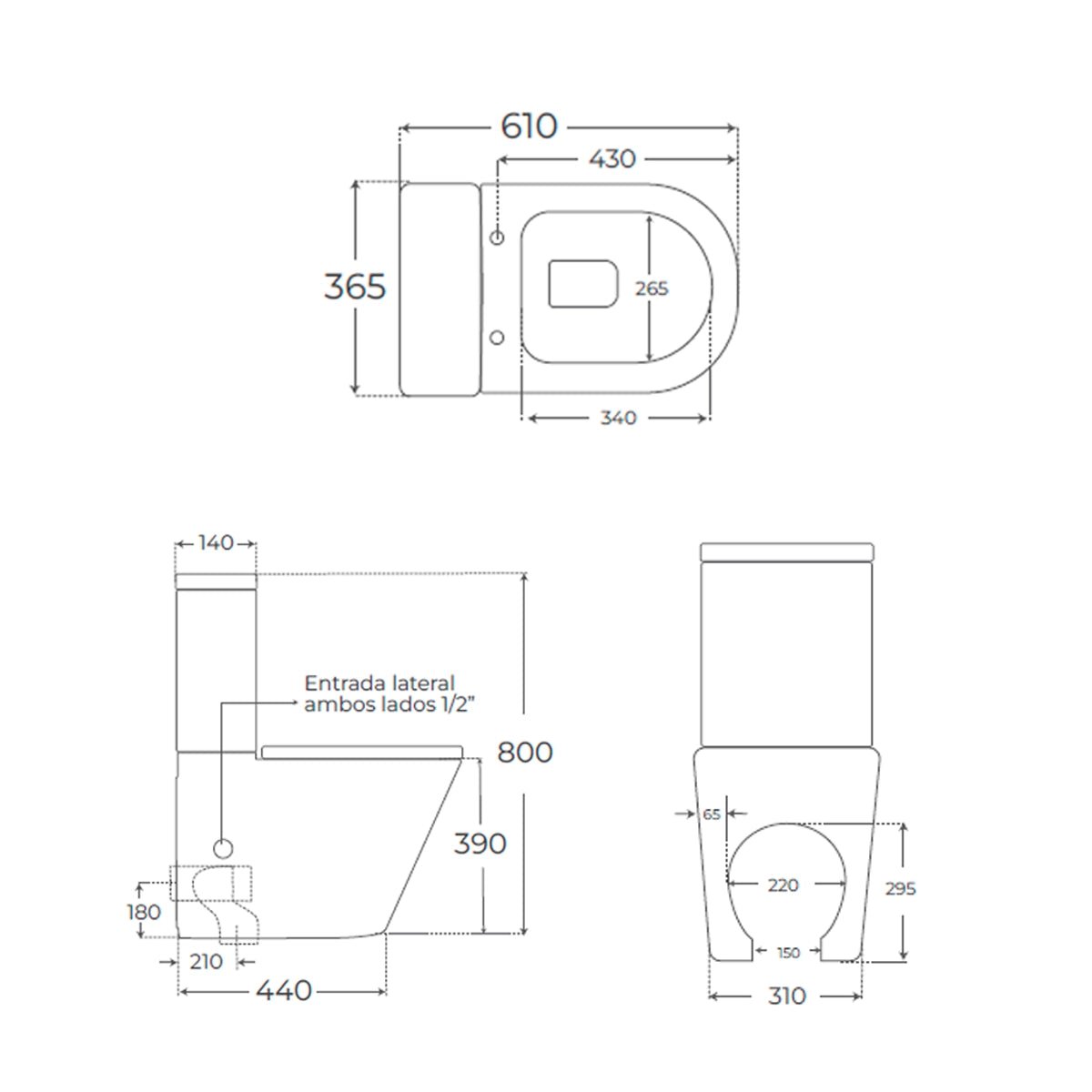 Inodoro tanque bajo blanco mate Venecia - The Bath