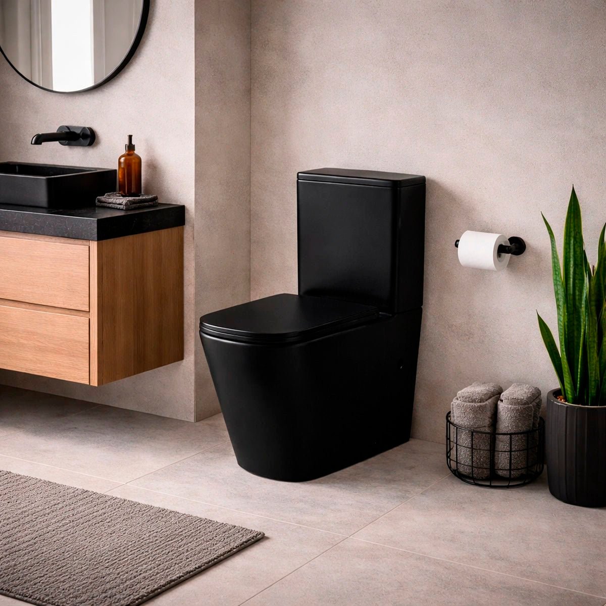 Inodoro tanque bajo negro Cyril - The Bath