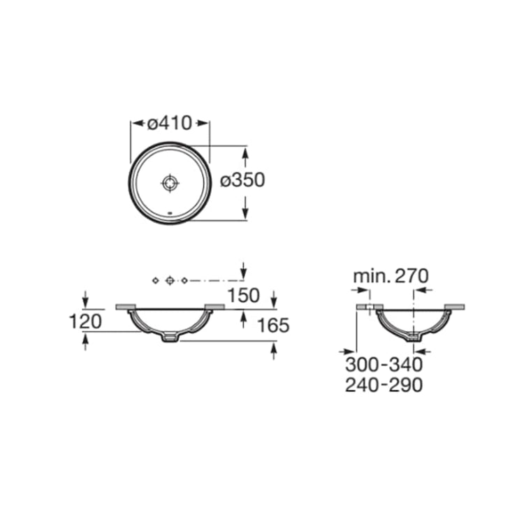 Lavatório embaixo da bancada Foro Roca