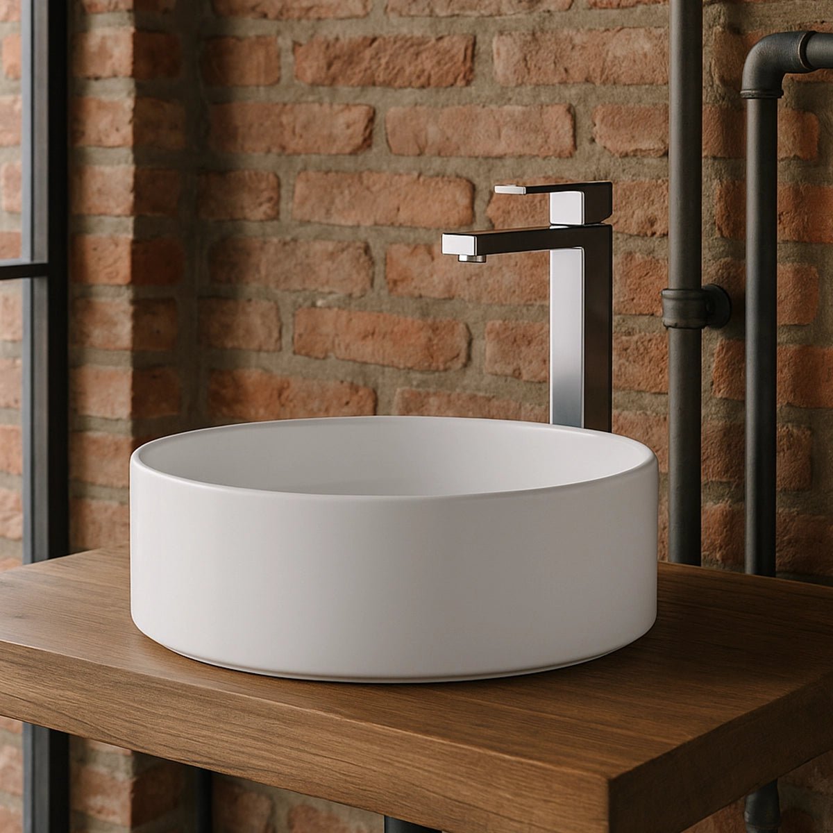 Lavabo blanco sobre encimera Oria - Thebath