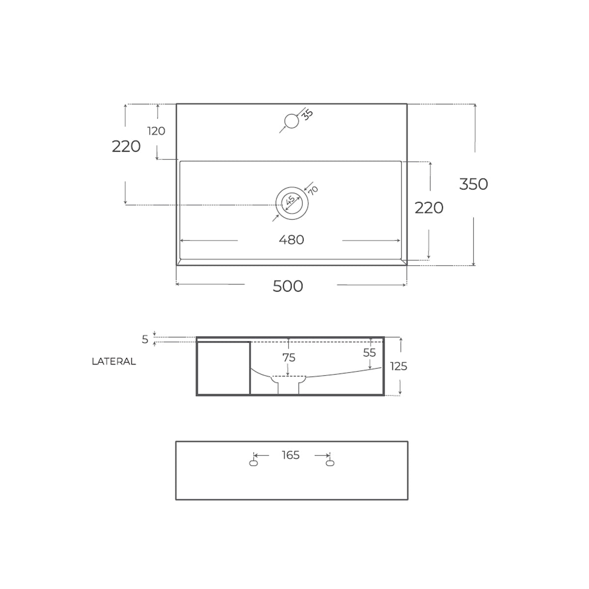 Lavabo cerámica sobre encimera Dakota - The Bath