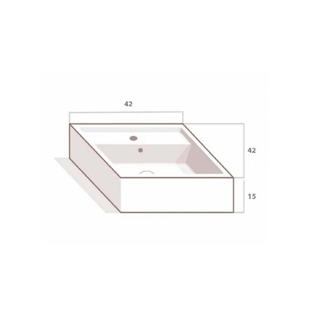 Lavabo cerámica sobre encimera Eco