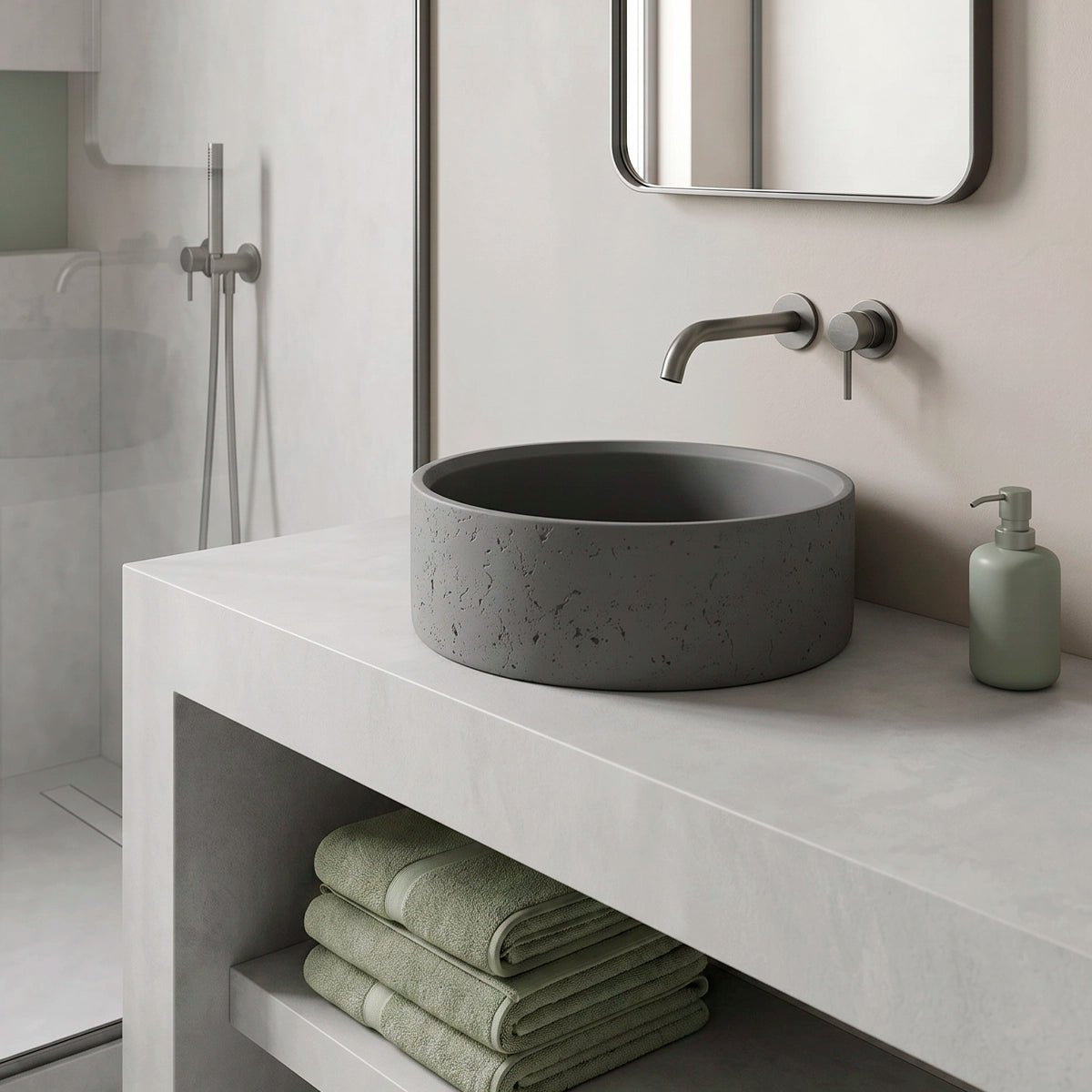 Lavabo de cemento Terra Round - The Bath
