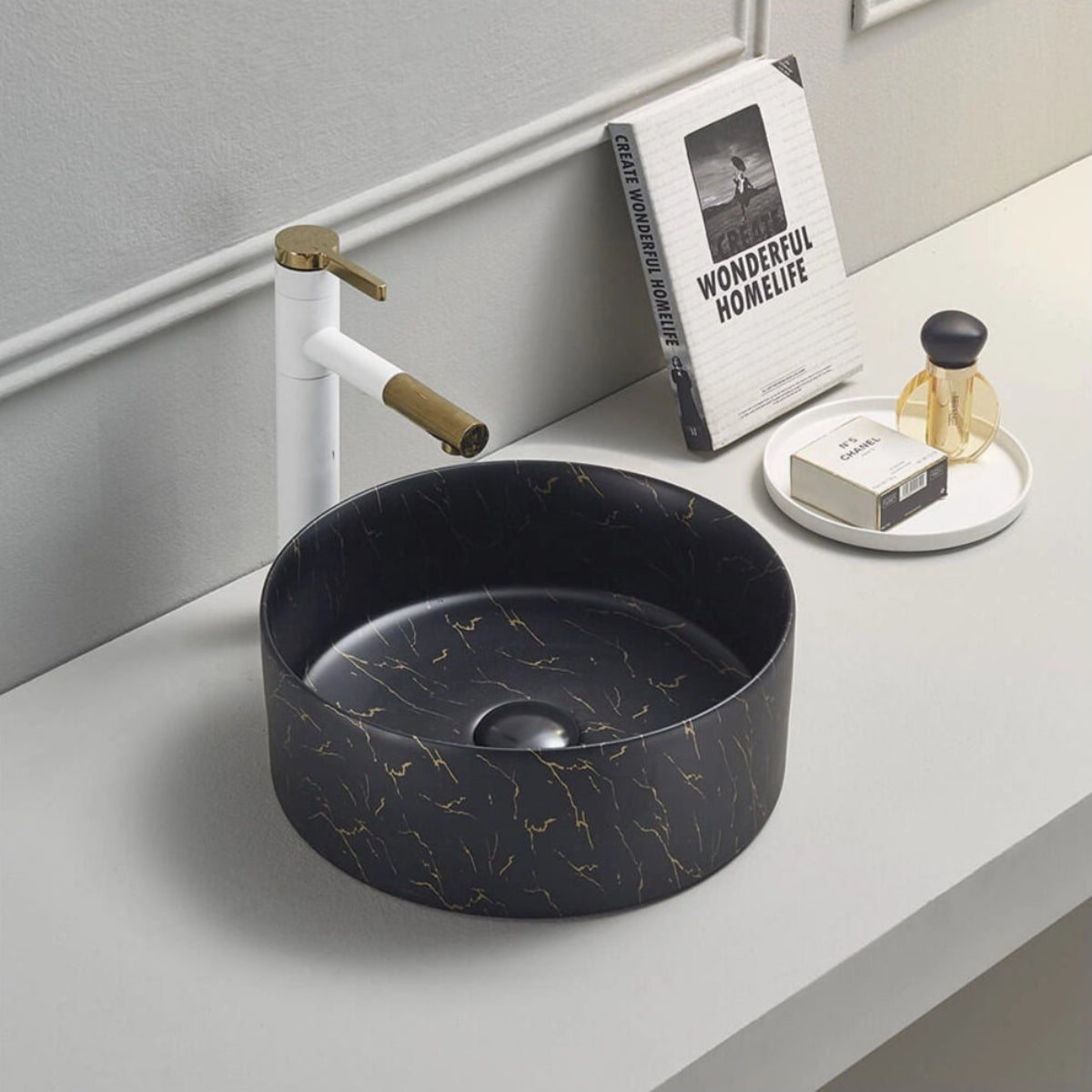 Lavabo de lujo efecto mármol