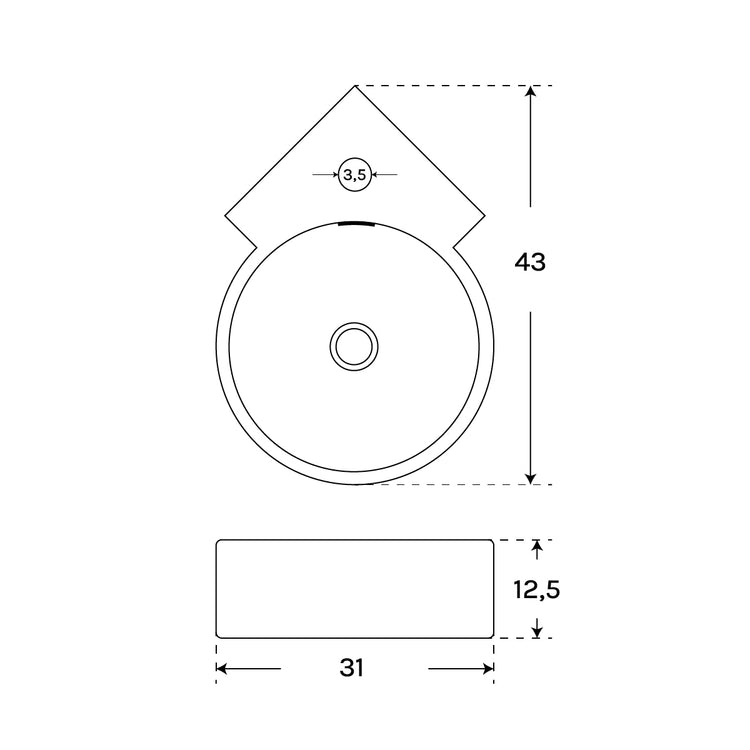 Lavatório de canto suspenso Violette
