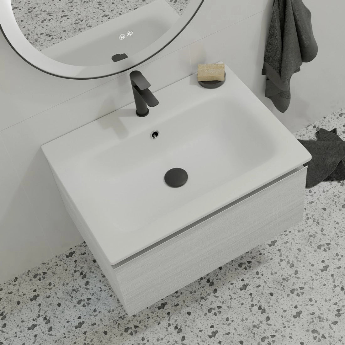 Lavabo sobre mueble gel coat Gara