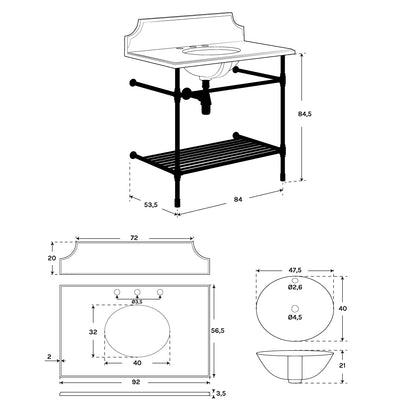 Lavabo mármol blanco Avora - The Bath