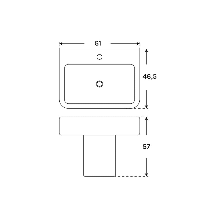 Lavatório semi-pedestal Atlanta
