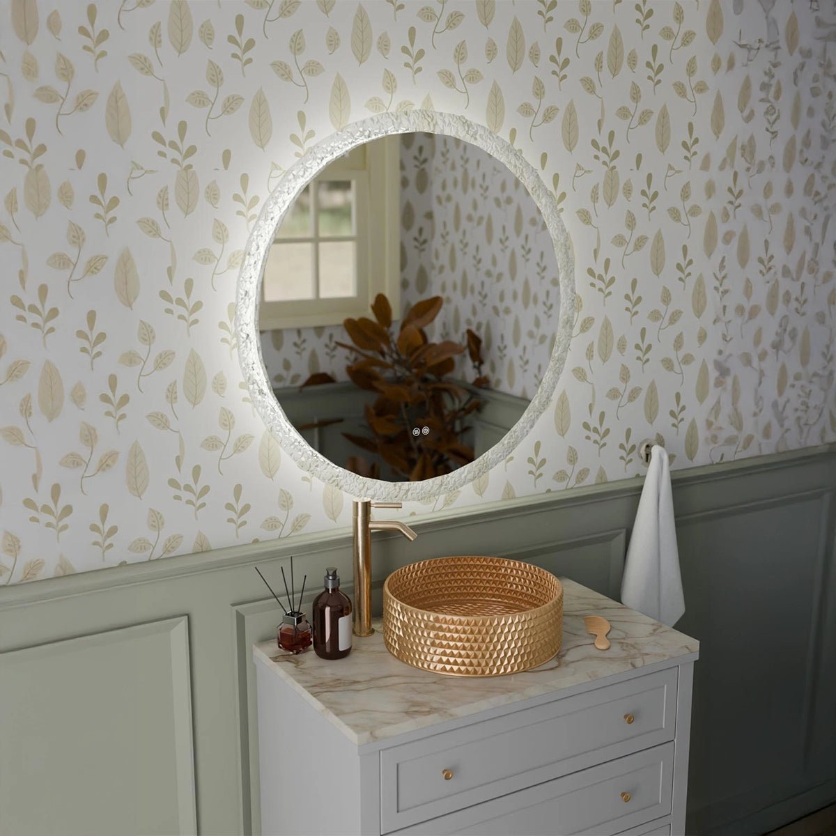 Lavabo sobre encimera cristal dorado - Thebath