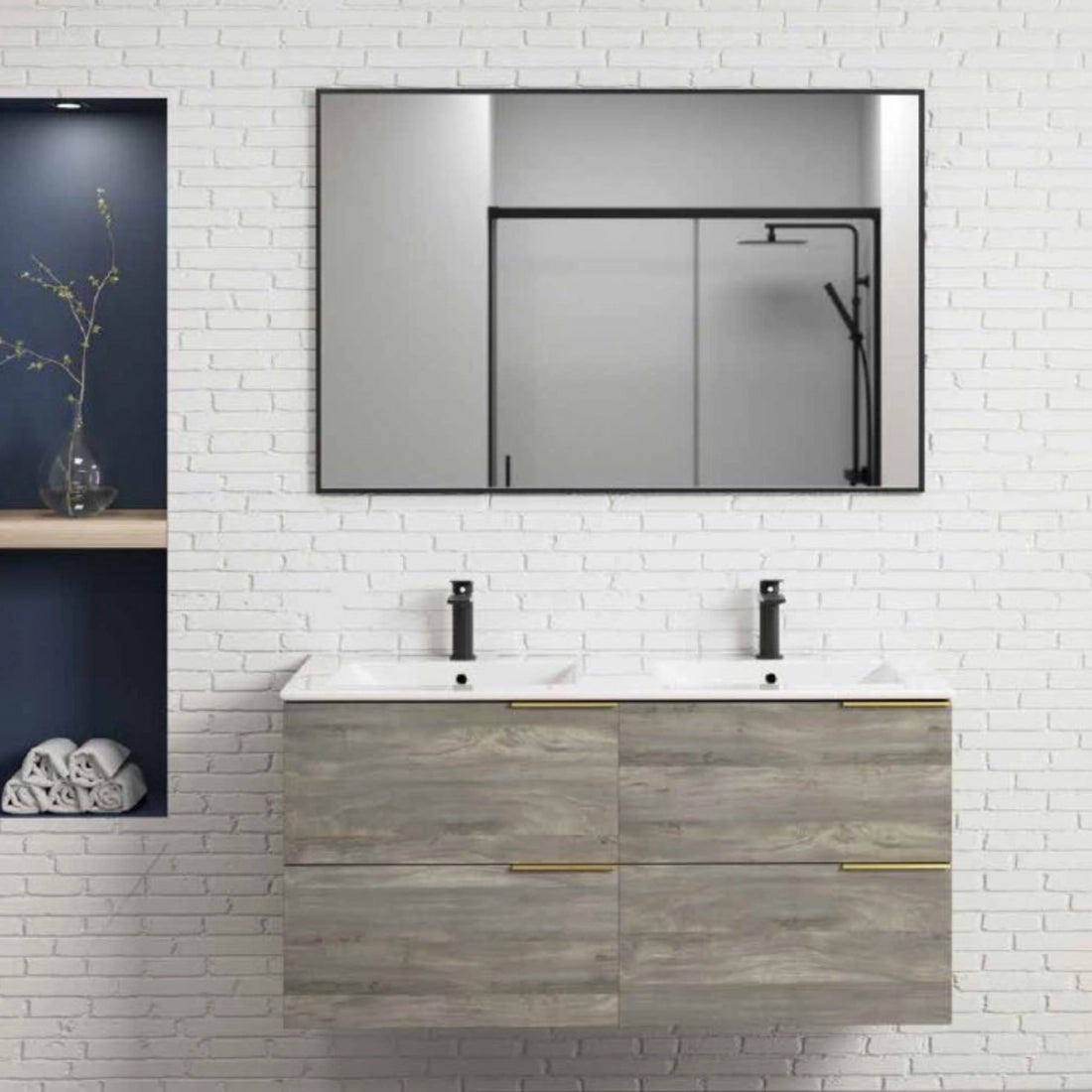 Lavabo sobre encimera porcelana 2 senos Vancouver