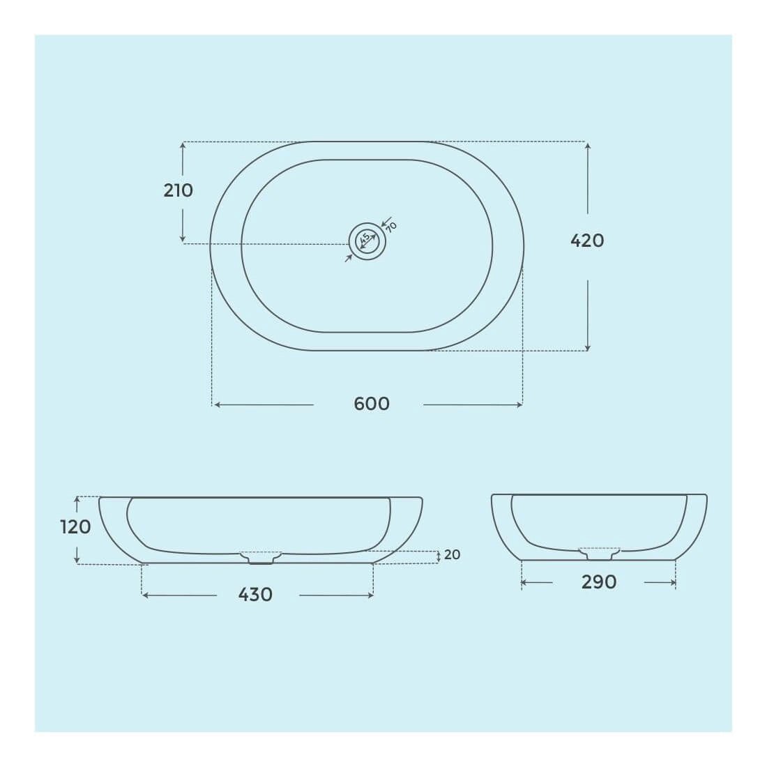 Lavabo sobre encimera Zeke