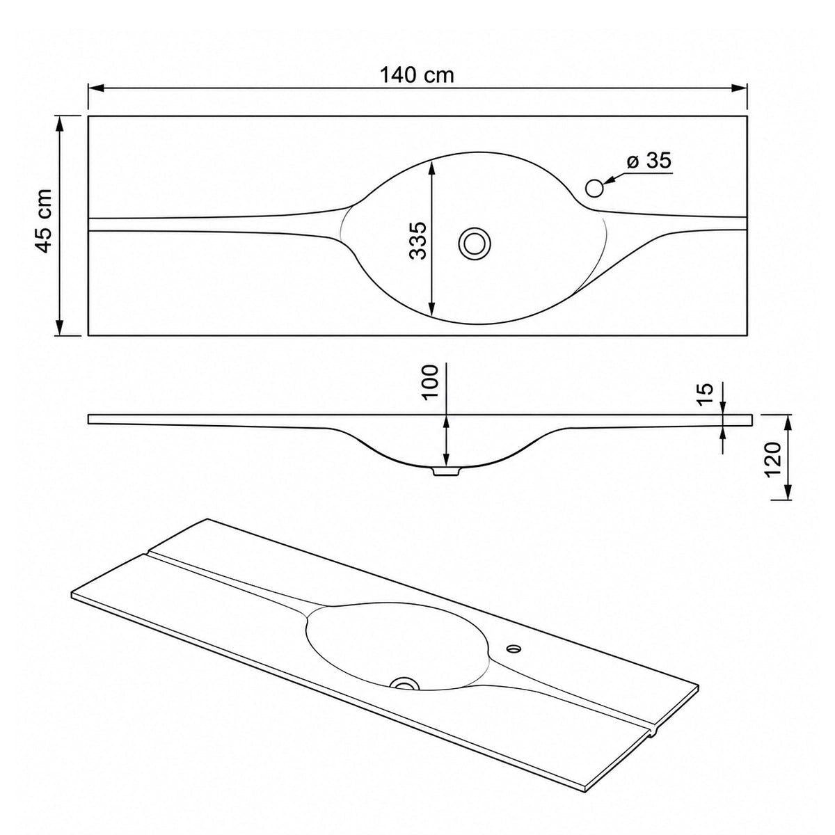 Lavabo sobre mueble OvulaPlus - The Bath