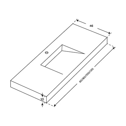 Lavabo solid surface con faldón Iris - The Bath