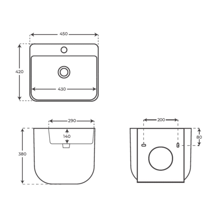 Lavatório de cerâmica moderno Axel