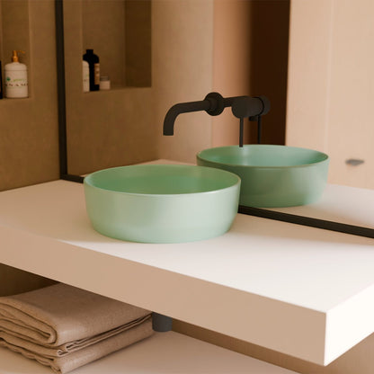 Lavabo verde menta redondo Nora - The Bath