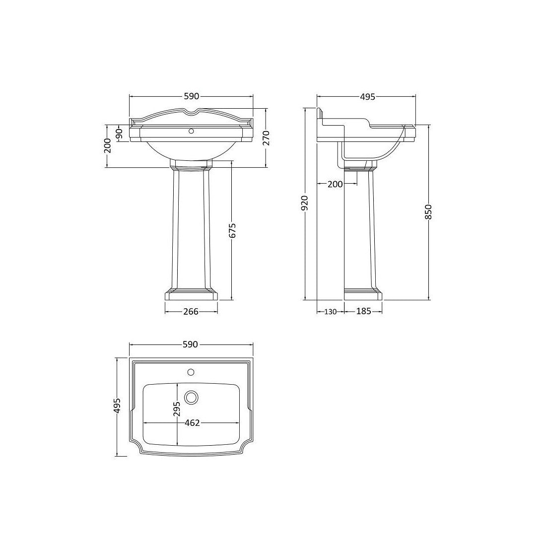 Lavabo vintage con pedestal York Style - Thebath