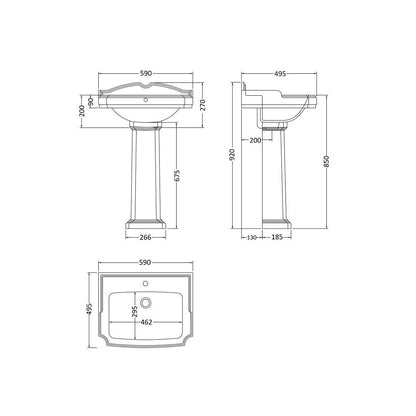 Lavabo vintage con pedestal York Style - Thebath