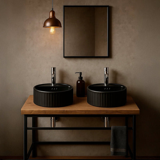 Lavamanos circular negro mate Seul - Thebath