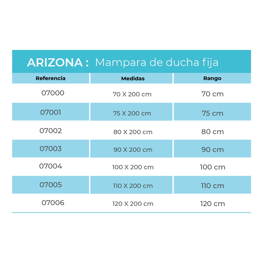 Mampara de baño fija Arizona