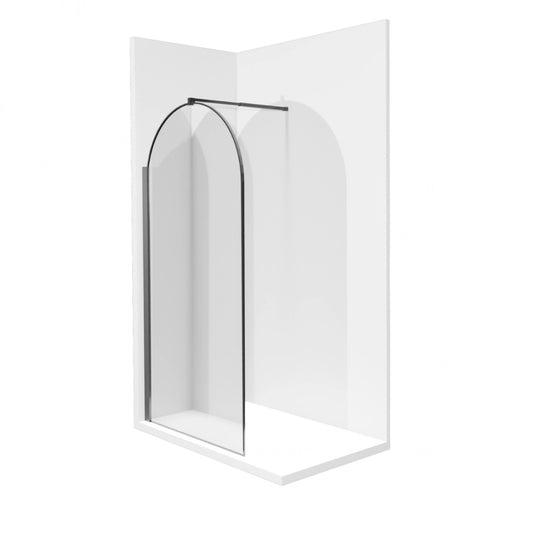 Mampara ducha redonda fija negra Osaka