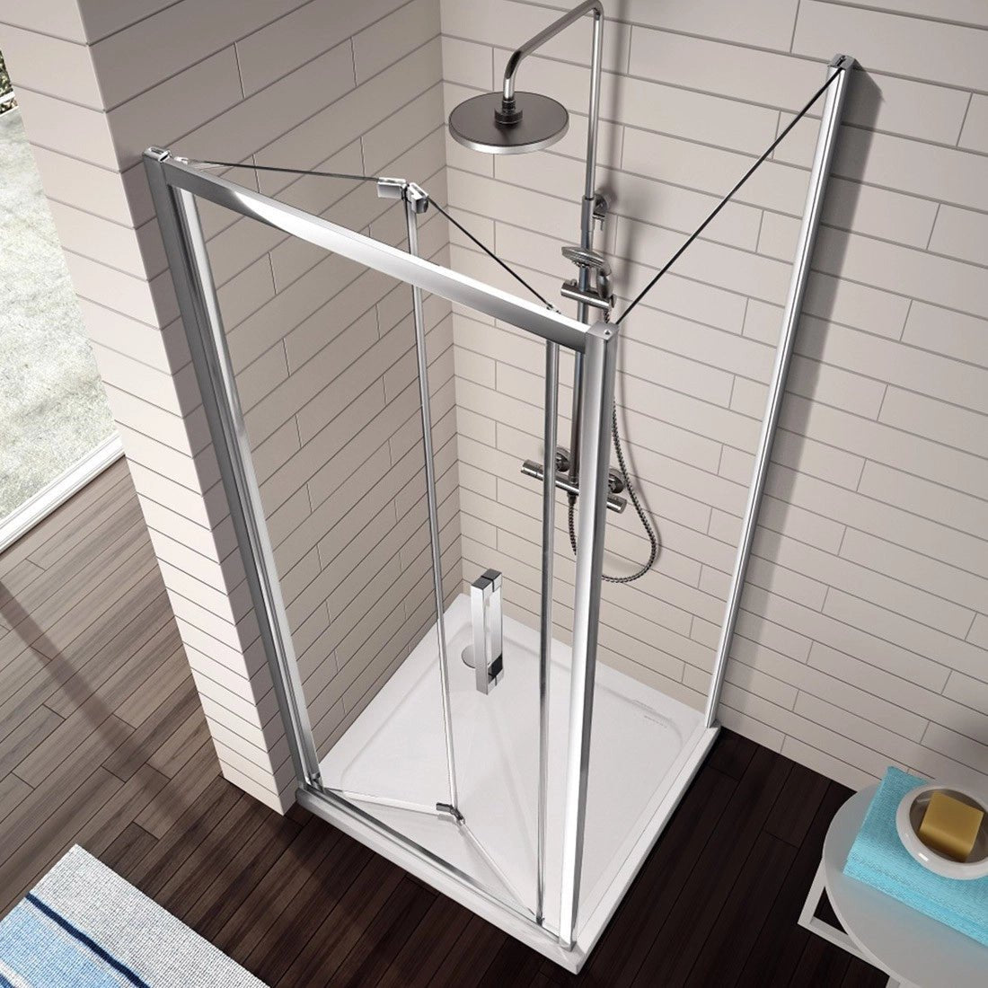 Mampara plegable cuadrada S300