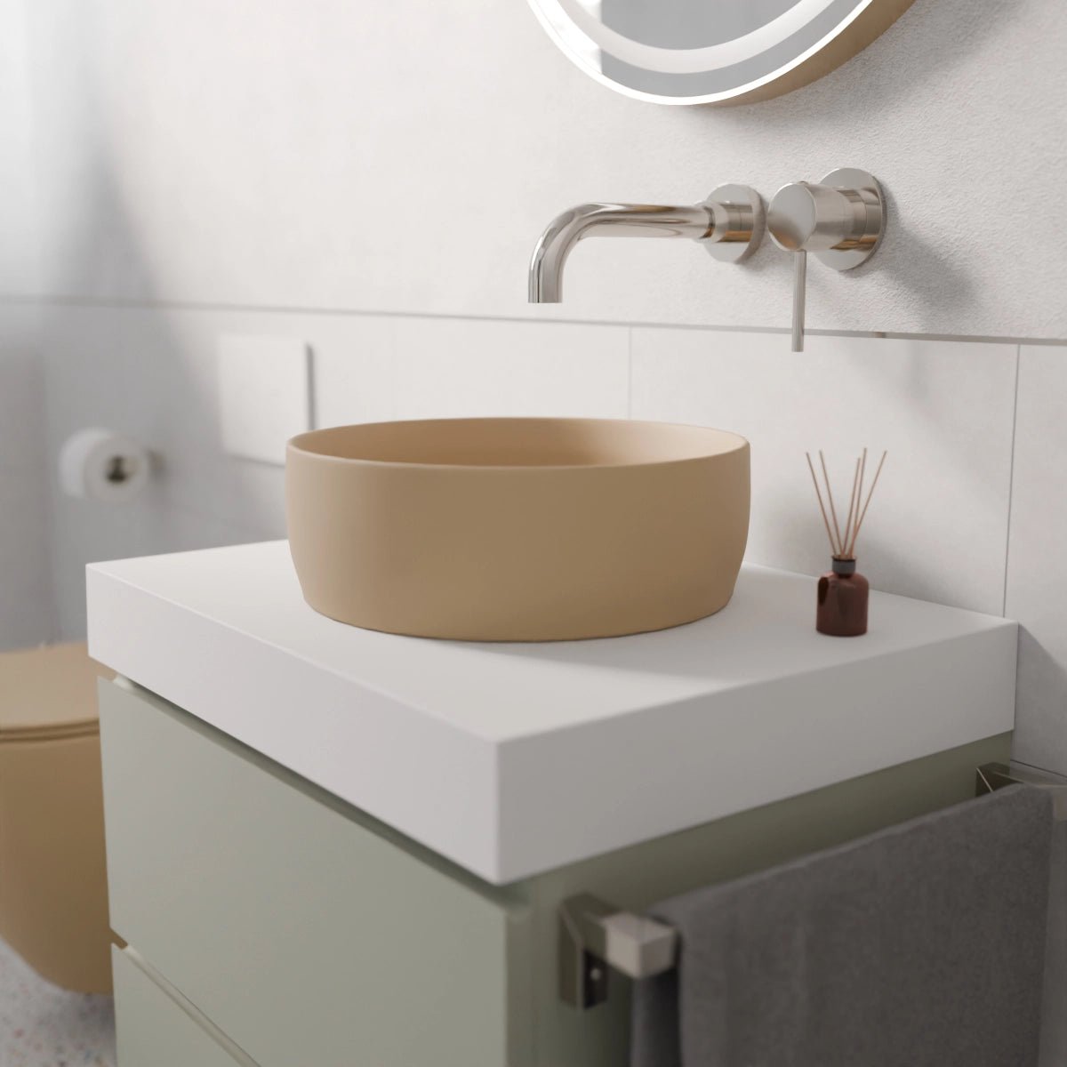 Lavabo marrón redondo Jana - Thebath