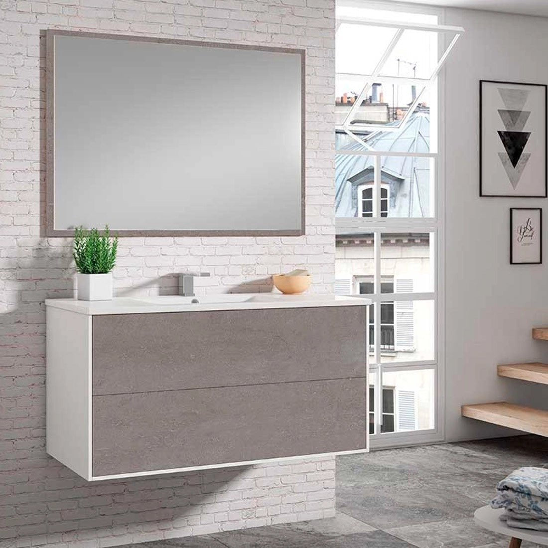 Mueble baño suspendido Cube