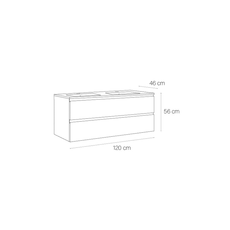 Móvel de banho com gavetas Coral