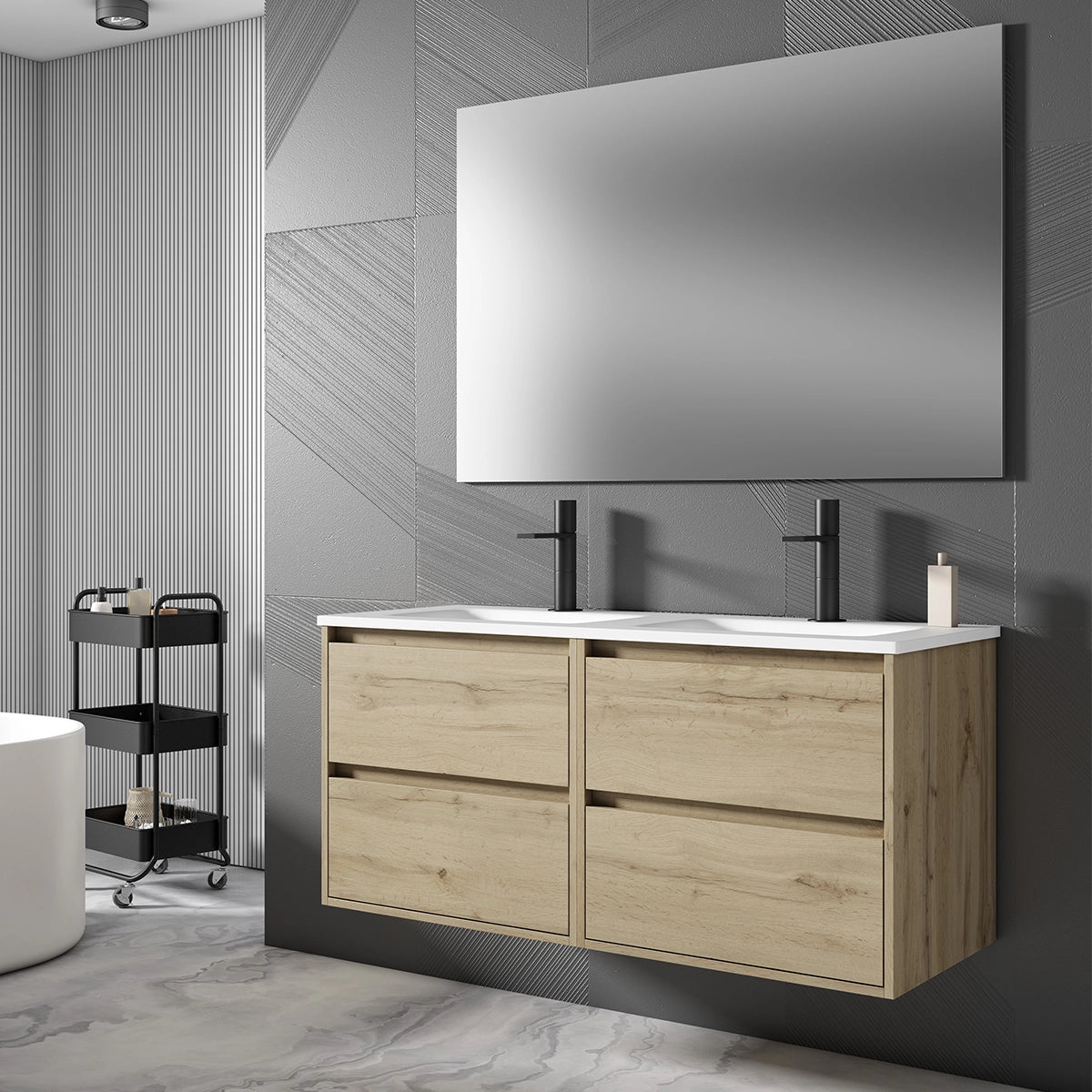 Mueble de baño moderno doble seno Jade - Thebath
