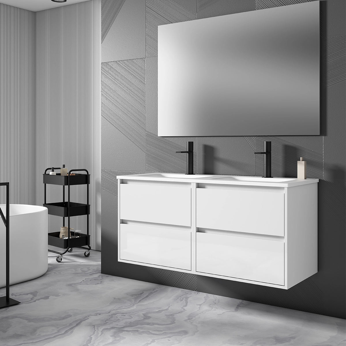 Mueble de baño moderno doble seno Jade - Thebath