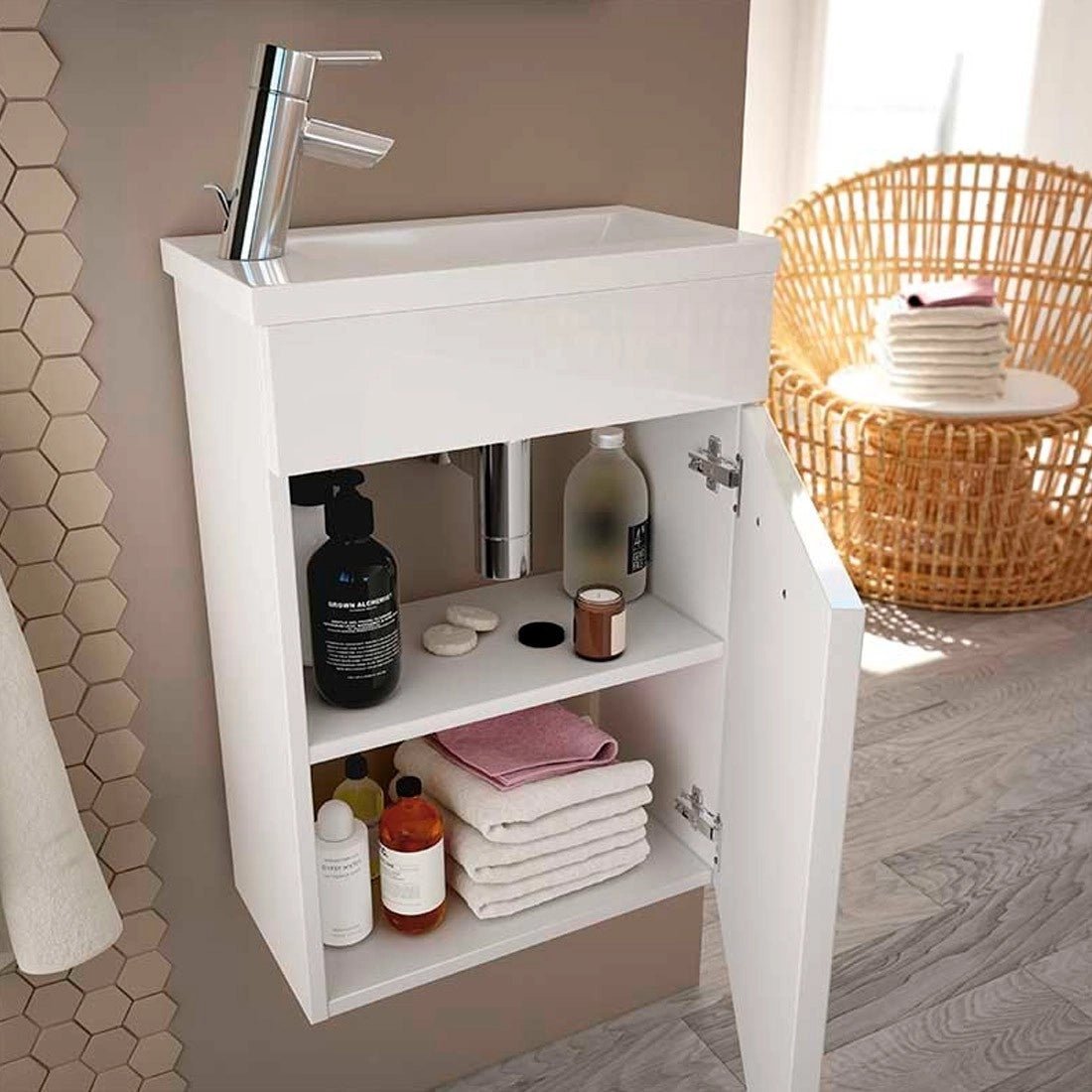 Mueble de baño pequeño con lavabo