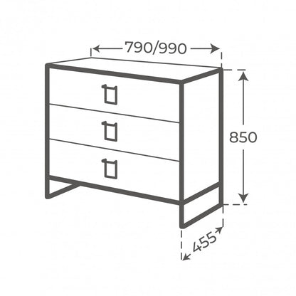 Mueble de baño tres cajones Gorbea