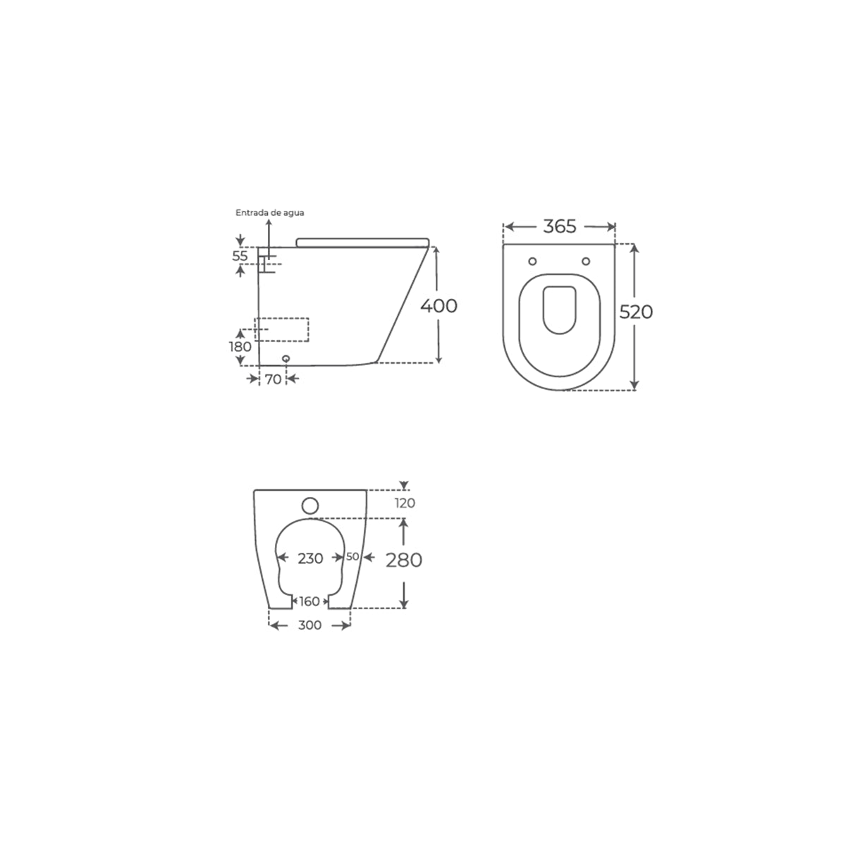 Pack Cisterna Vista white + Inodoro Venecia Compacto - Thebath