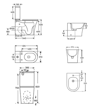 Pack inodoro + bidé Leto - The Bath