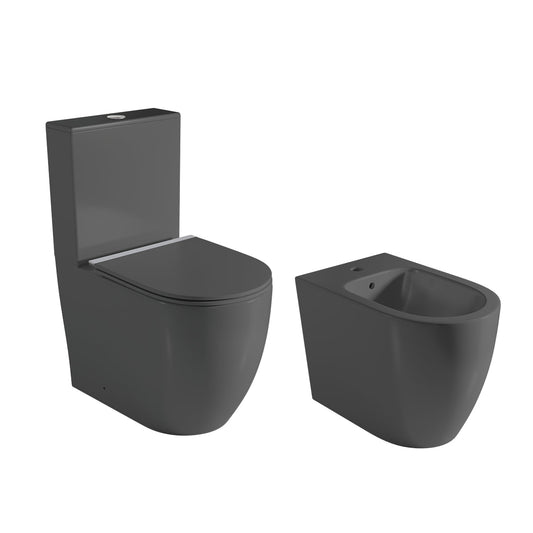 Pack inodoro + bidé negro mate Elba - The Bath