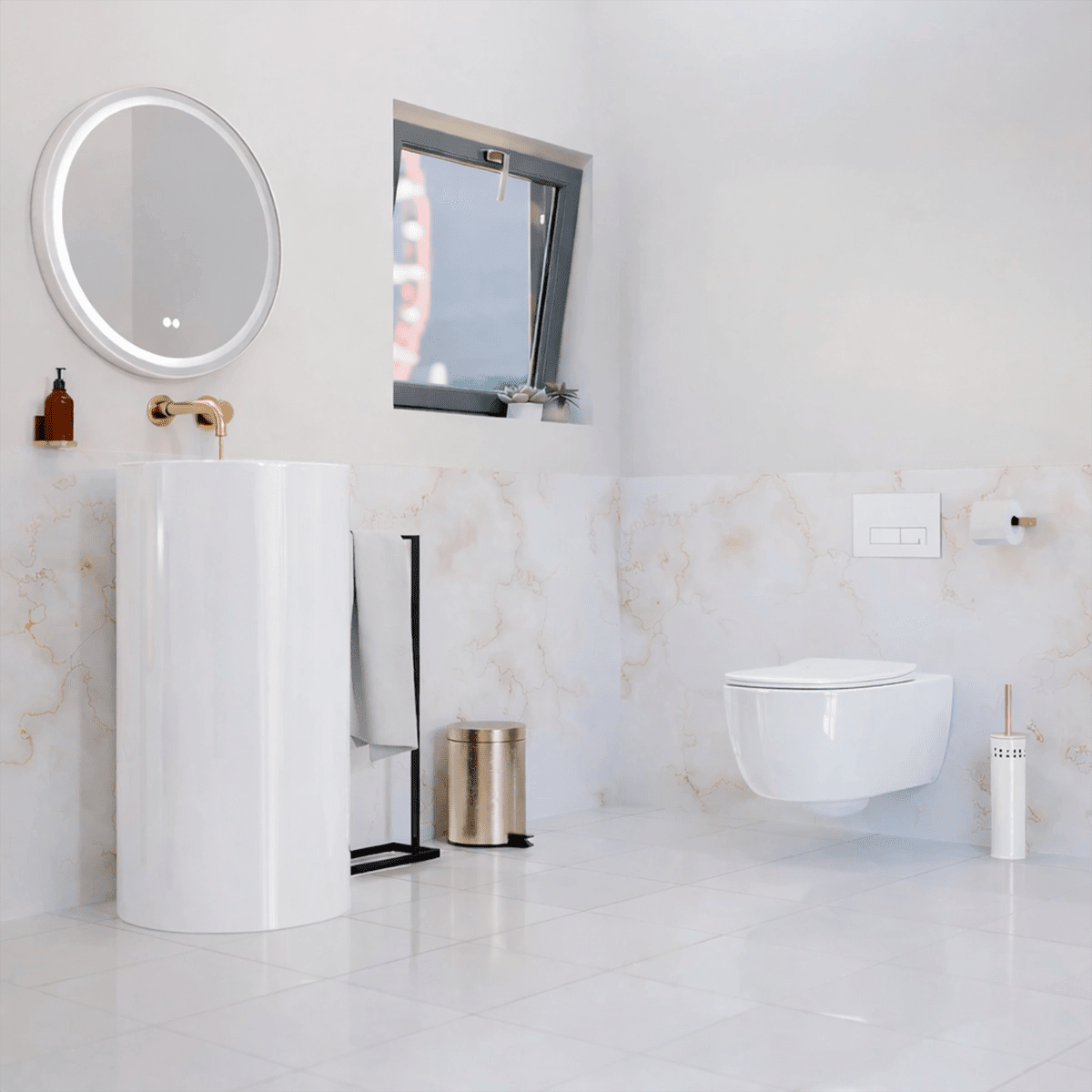 Pack Inodoro Blanco + Lavabo Blanco Líjar - The Bath