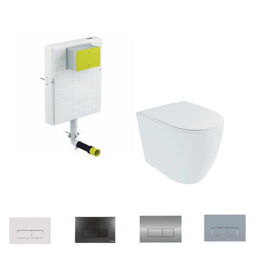 Pack inodoro compacto blanco mate Elba + cisterna empotrada - The Bath