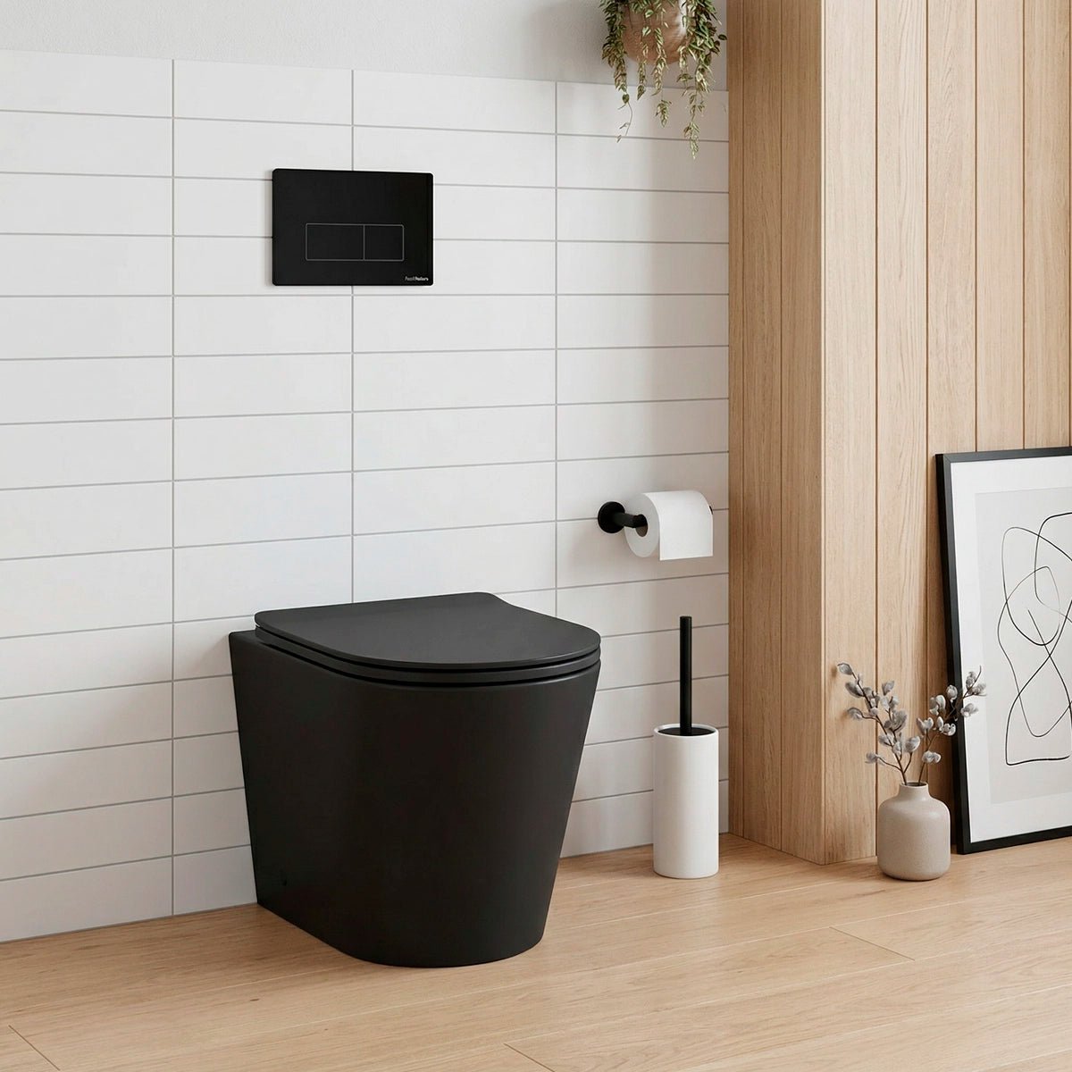 Pack inodoro compacto Bolonia + cisterna empotrada negro mate - The Bath